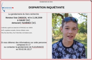 illustration Gers : la gendarmerie lance un appel à témoins après la disparition inquiétante d’Enzo, 13 ans