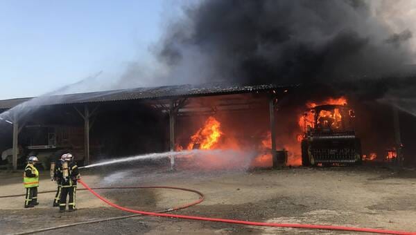 illustration Un feu détruit 600 m2 de bâtiment agricole près de Rennes