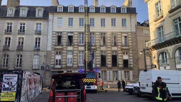 illustration Incendie dans un immeuble du centre historique de Rennes : 60 pompiers déployés