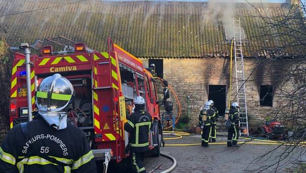 illustration Un incendie dans une longère à Saint-Nolff, 24 pompiers sur place