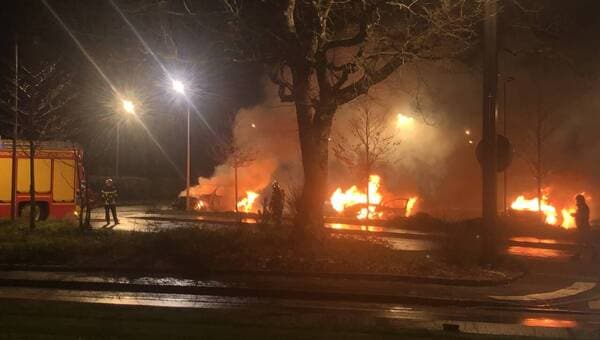 illustration Voitures brûlées et forces de l’ordre visées par des mortiers, une nuit du Nouvel an agitée à Nantes